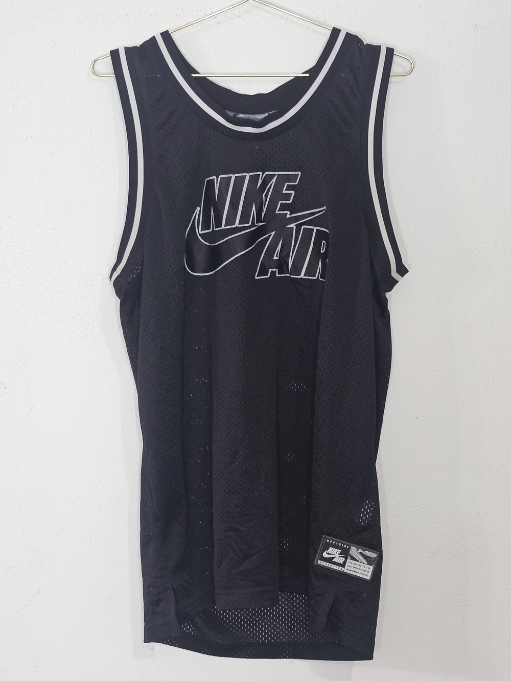 Nike Air Mesh Basketball Jersey Men's Size M Tank Top Black White Y2K Aesthetic